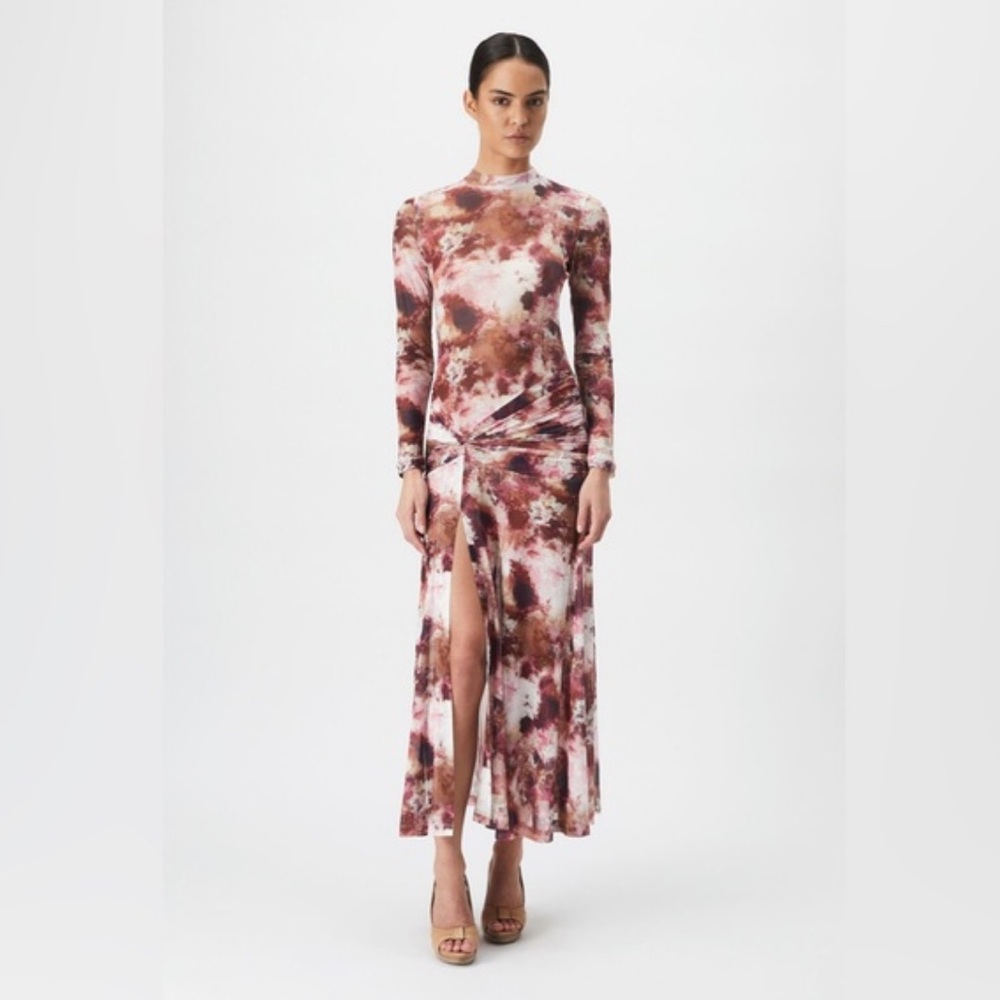 NWT Bardot Lea Tie Dye Mesh Long Sleeve Dress Extra Small - Picture 4 of 15